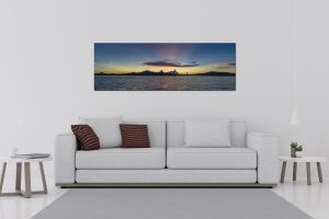 Sunset sur le lagon dans le salon